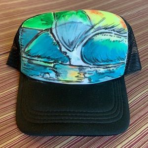 Hand Painted Island adjustable hat.